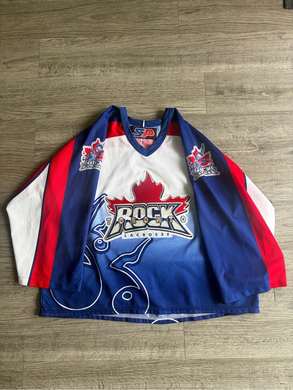 Toronto rock  Lacrosse Team Jersey in Blue, White & Red